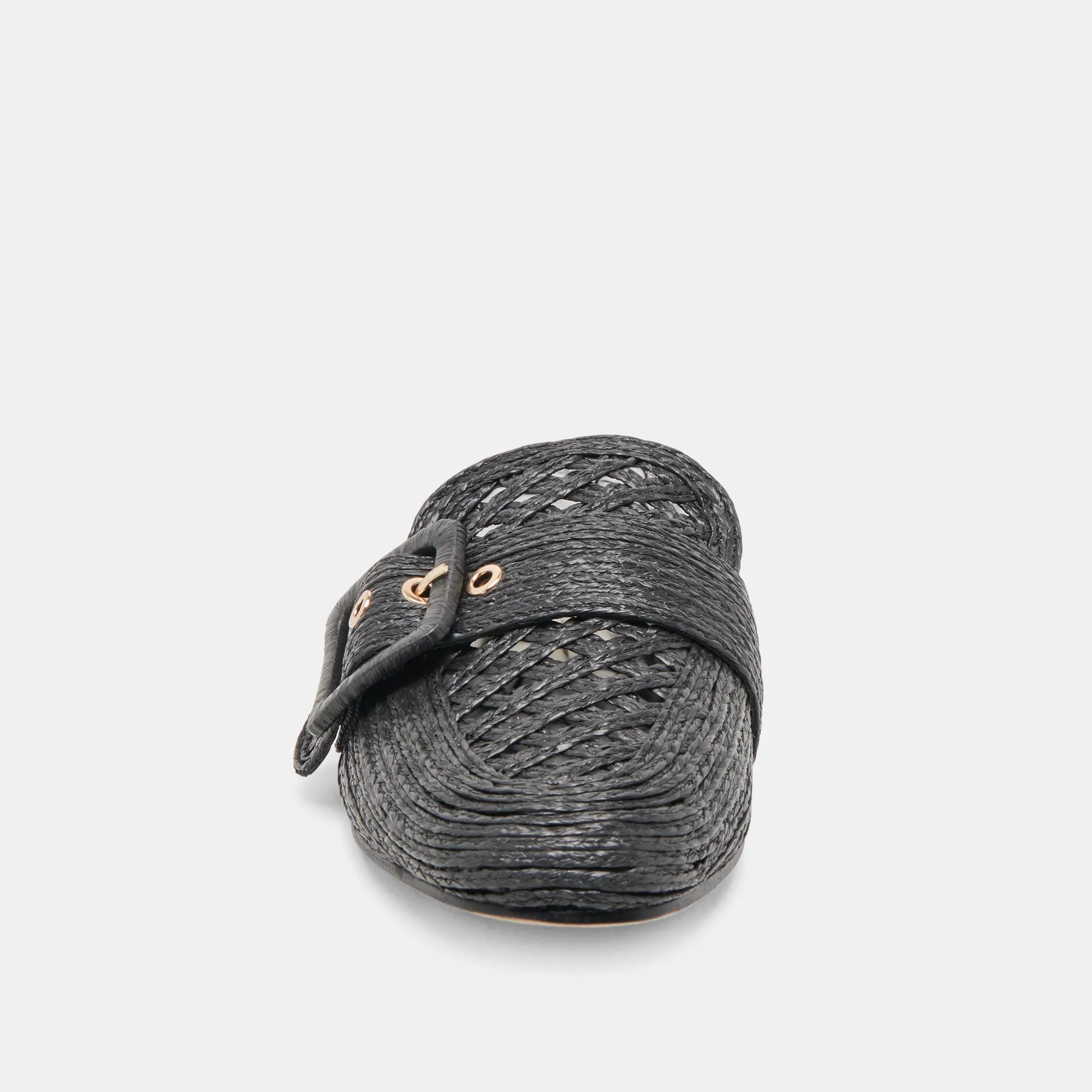 SIANNA FLATS SCHWARZES RAFFIA