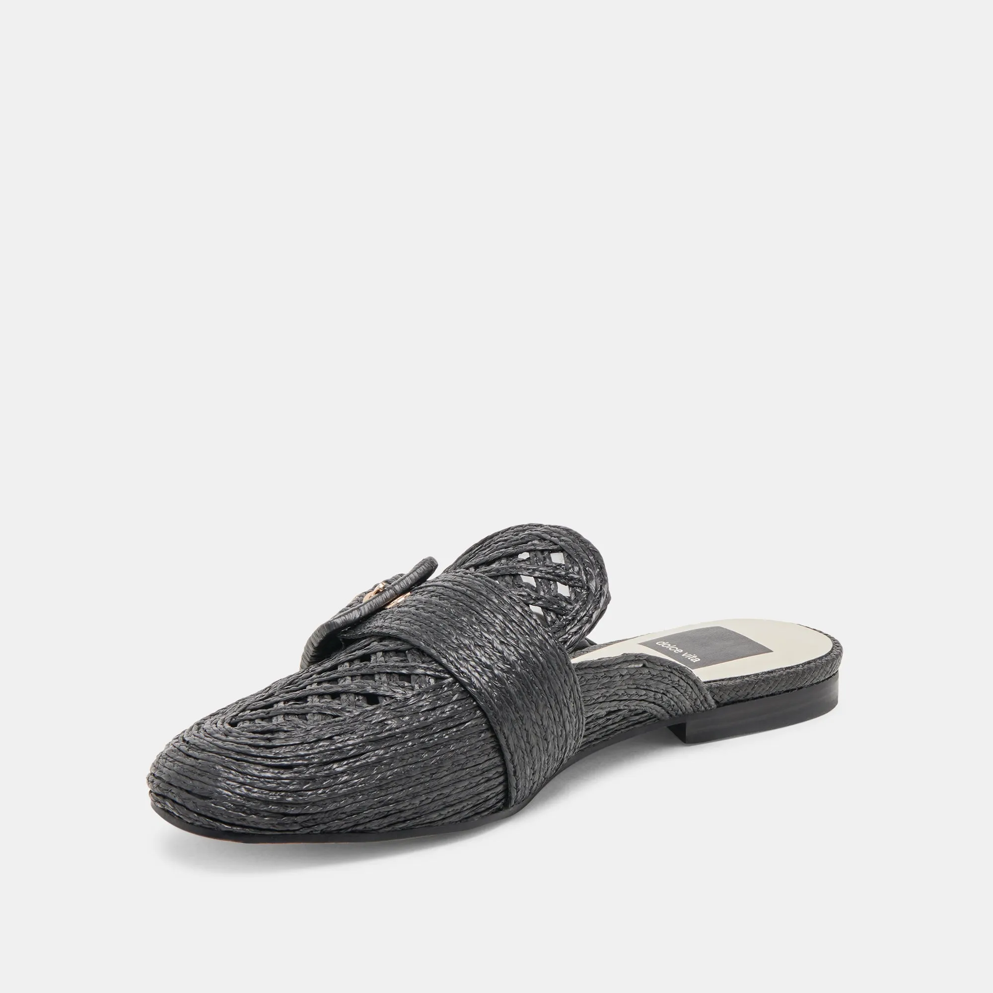 SIANNA FLATS SCHWARZES RAFFIA