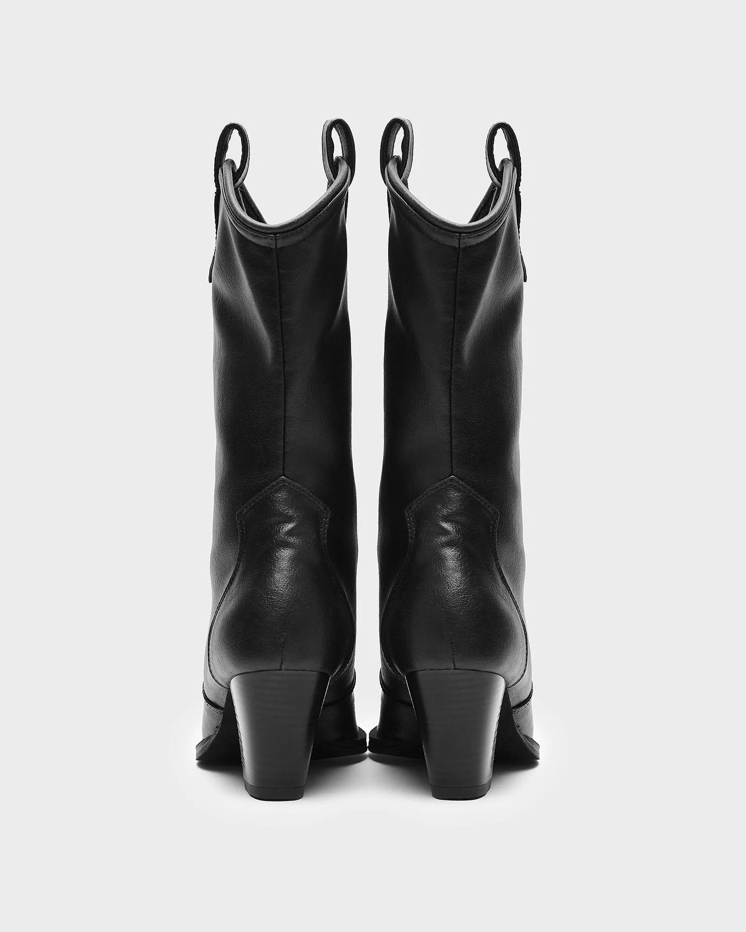 Schicke Damen Cowboy-Stiefel aus veganem Traubenleder | Schwarz