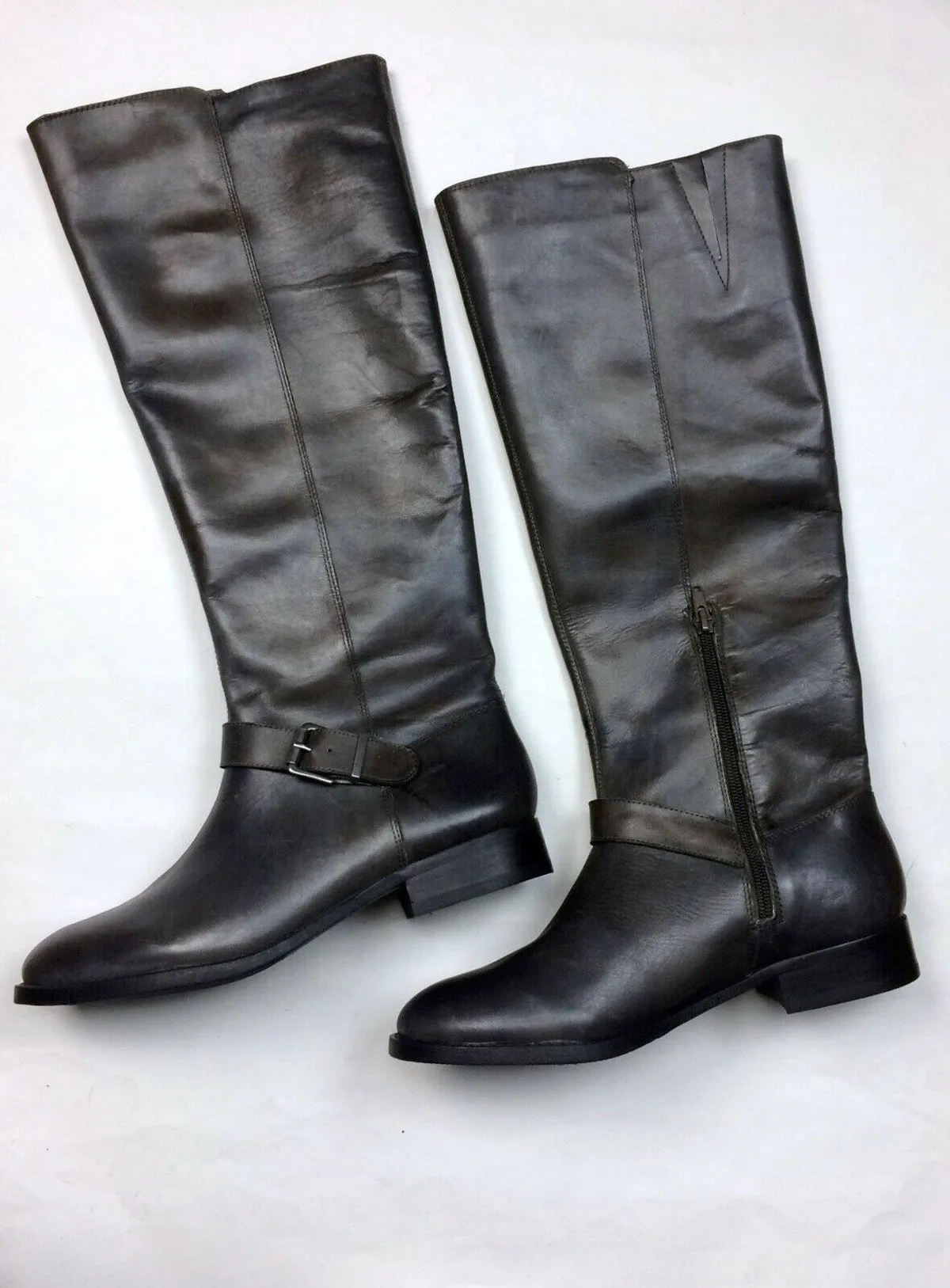 Sole Society Größe 8,5/38,5 grau-braune Reitstiefel NWOB