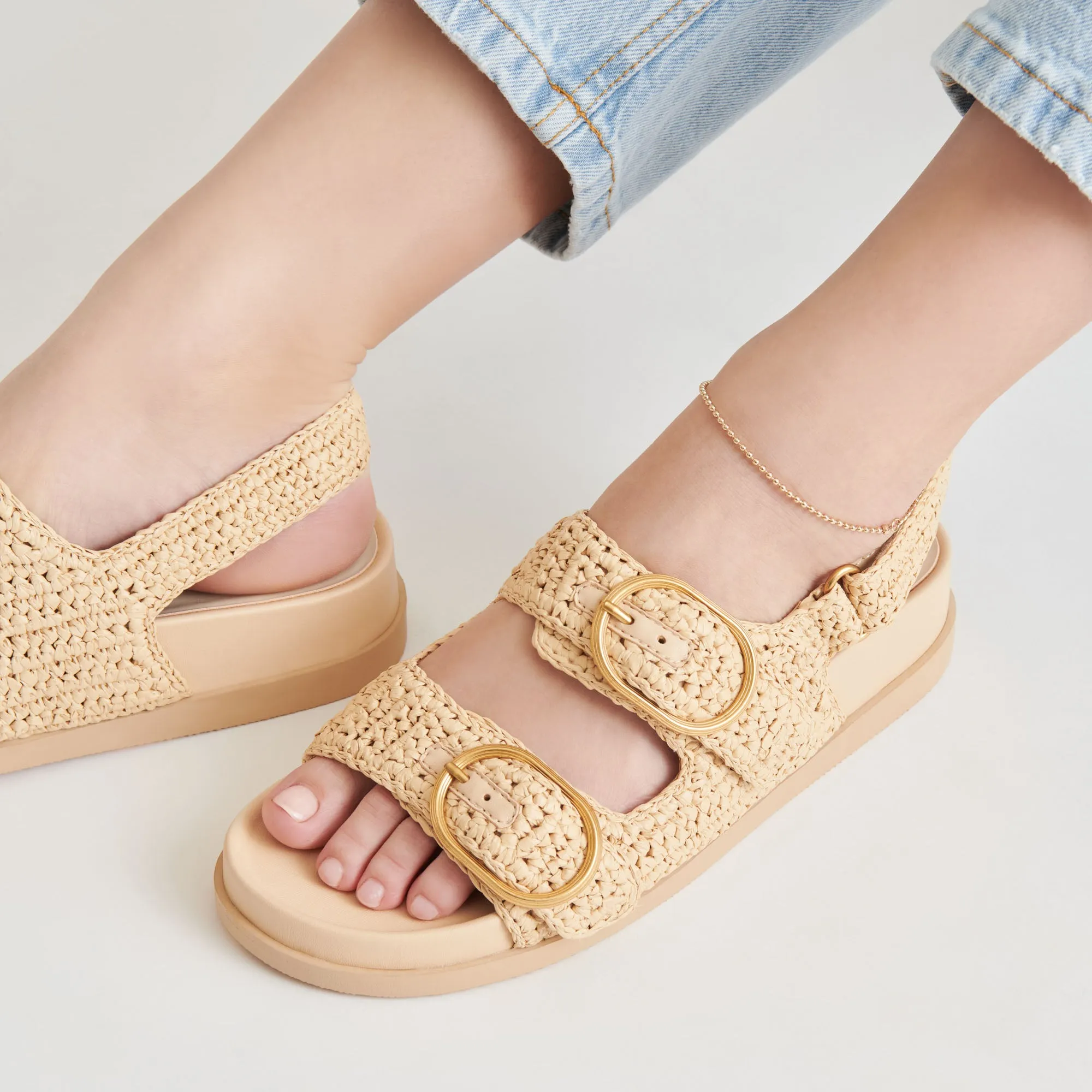 STARLA CROCHET SANDALEN NATUR GESTRICKT