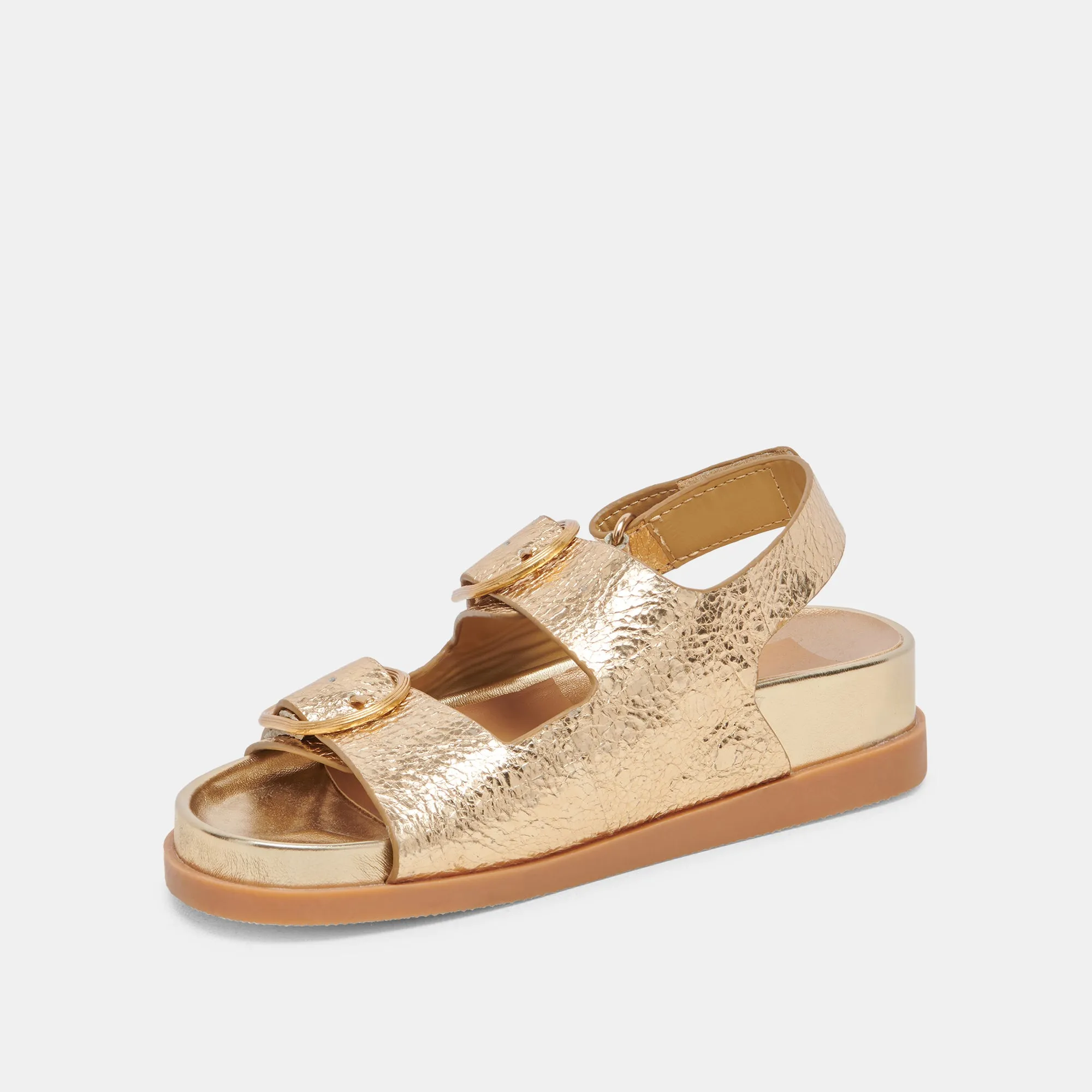 STARLA SANDALETTEN GOLD LEDER MIT VINTAGE-OPTIK
