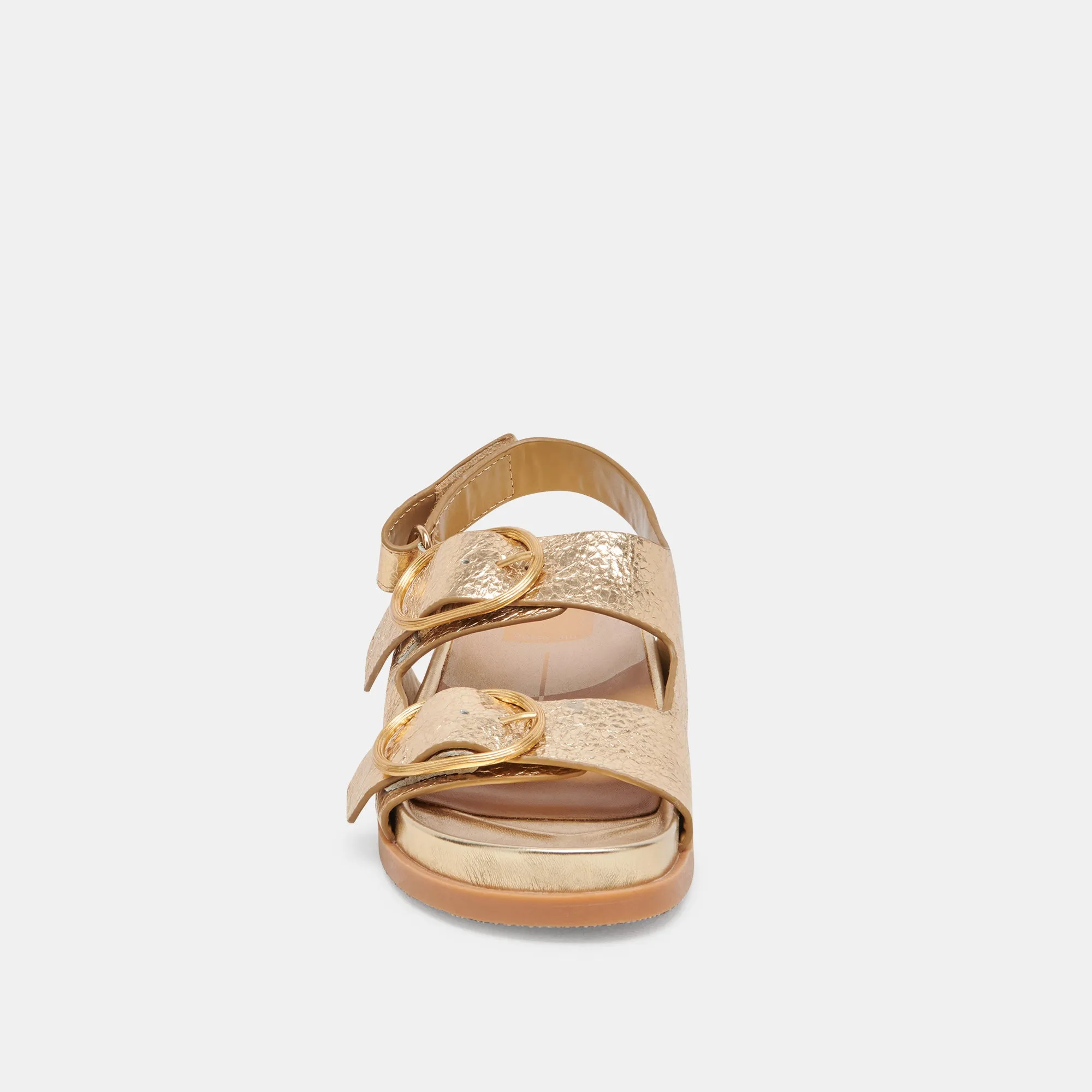STARLA SANDALETTEN GOLD LEDER MIT VINTAGE-OPTIK