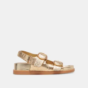 STARLA SANDALETTEN GOLD LEDER MIT VINTAGE-OPTIK