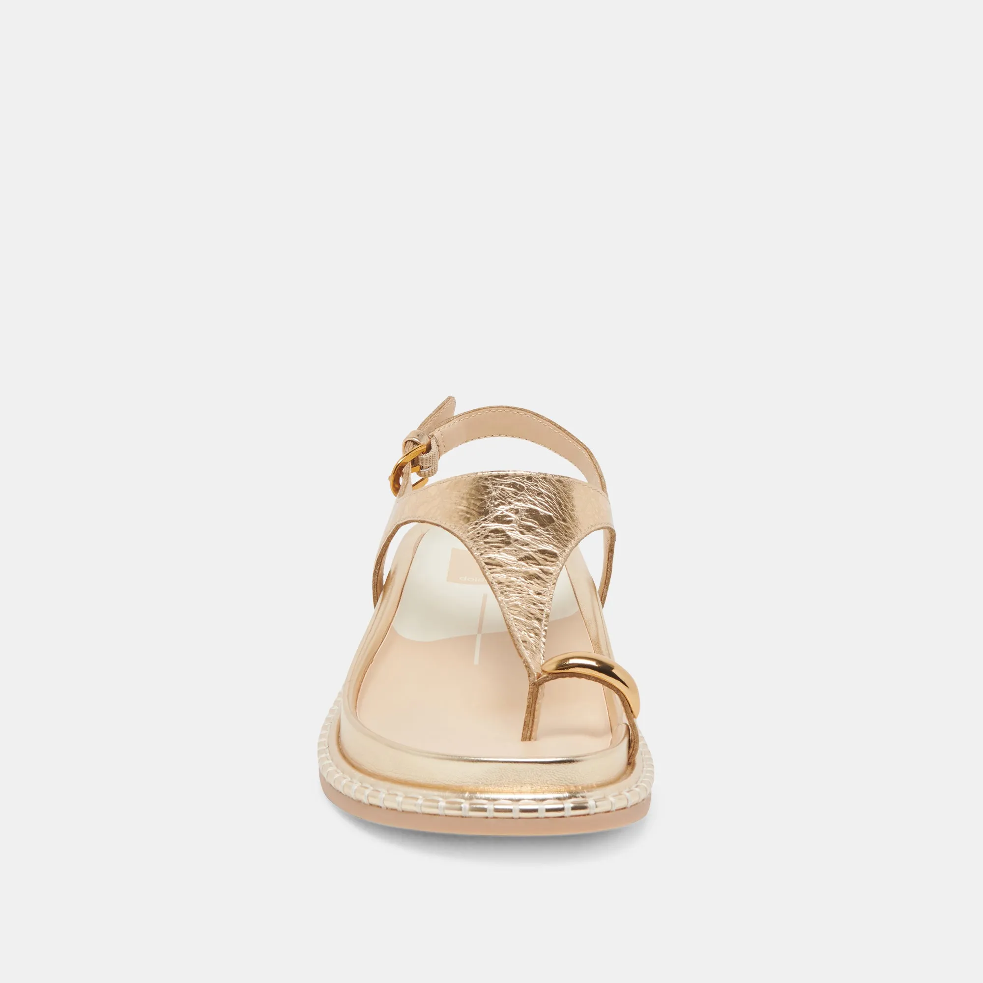 STEFAN SANDALEN GOLD GESTRESSTES LEDER