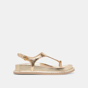 STEFAN SANDALEN GOLD GESTRESSTES LEDER