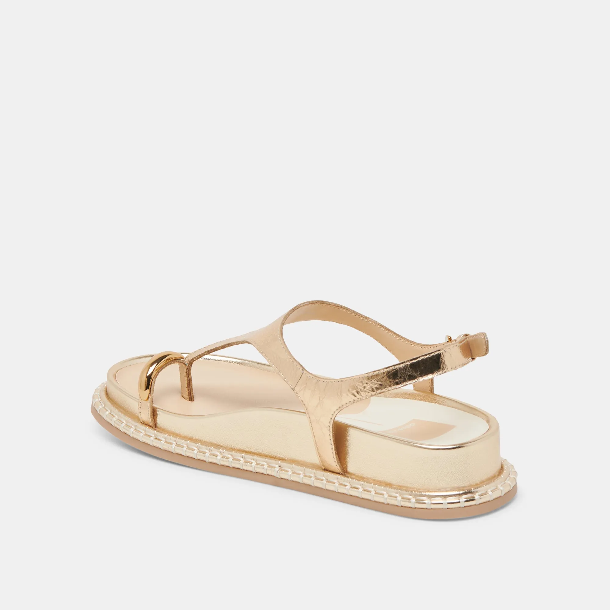 STEFAN SANDALEN GOLD GESTRESSTES LEDER