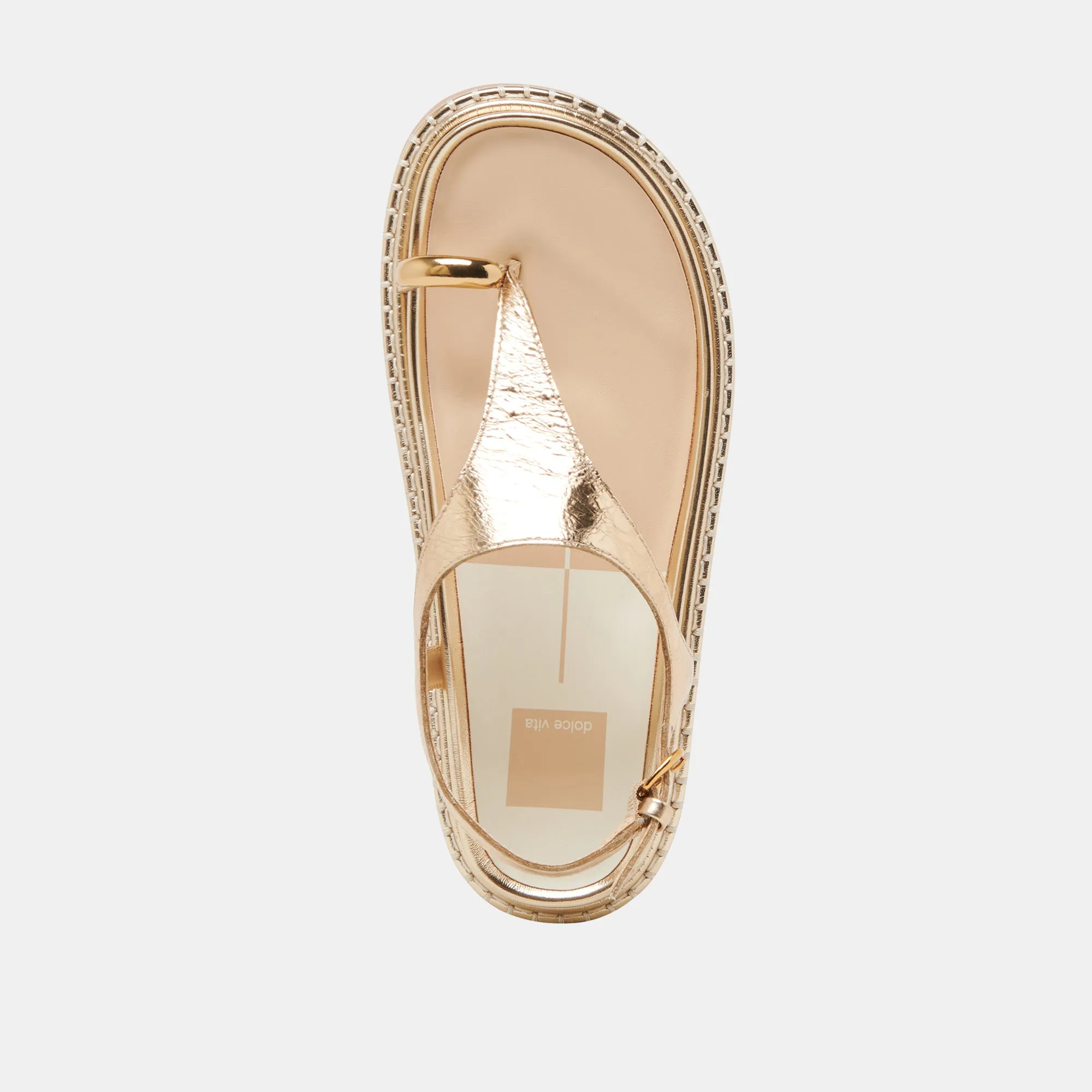STEFAN SANDALEN GOLD GESTRESSTES LEDER