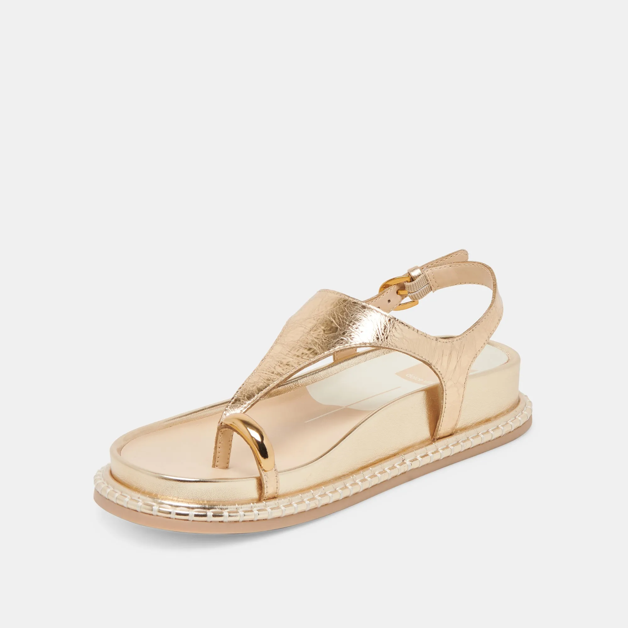 STEFAN SANDALEN GOLD GESTRESSTES LEDER
