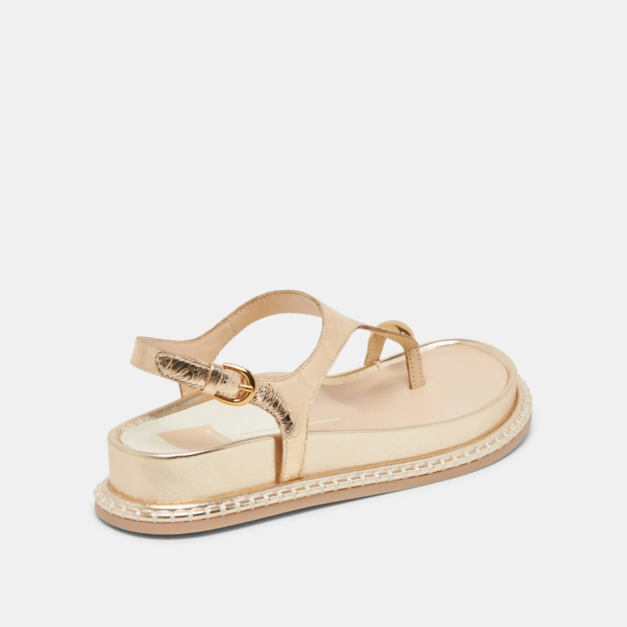 STEFAN SANDALEN GOLD GESTRESSTES LEDER