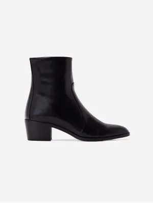 Steffy Veganes Leder Stiefeletten mit niedrigem Absatz | Schwarz