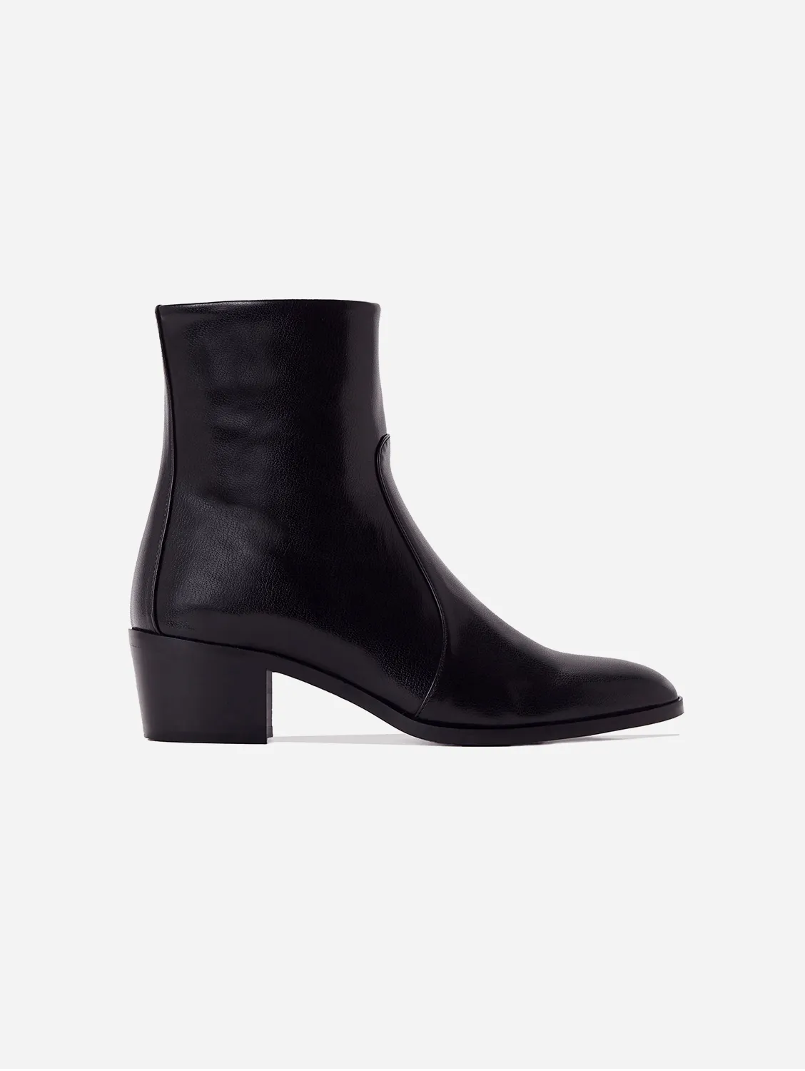 Steffy Veganes Leder Stiefeletten mit niedrigem Absatz | Schwarz