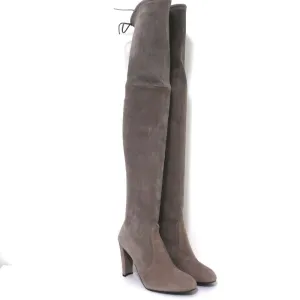 Stuart Weitzman Highland Over-the-Knee-Stiefel in Graubraun Wildleder Größe 9.5