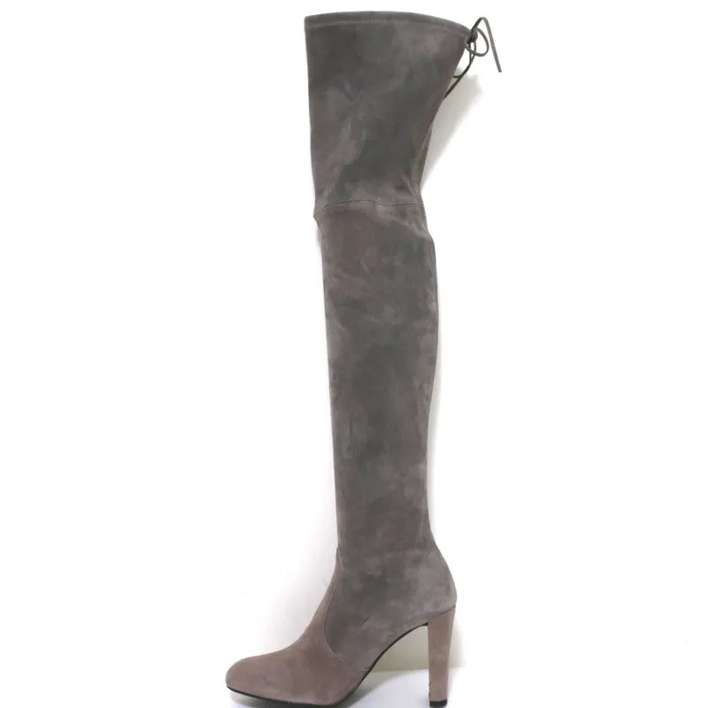Stuart Weitzman Highland Over-the-Knee-Stiefel in Graubraun Wildleder Größe 9.5