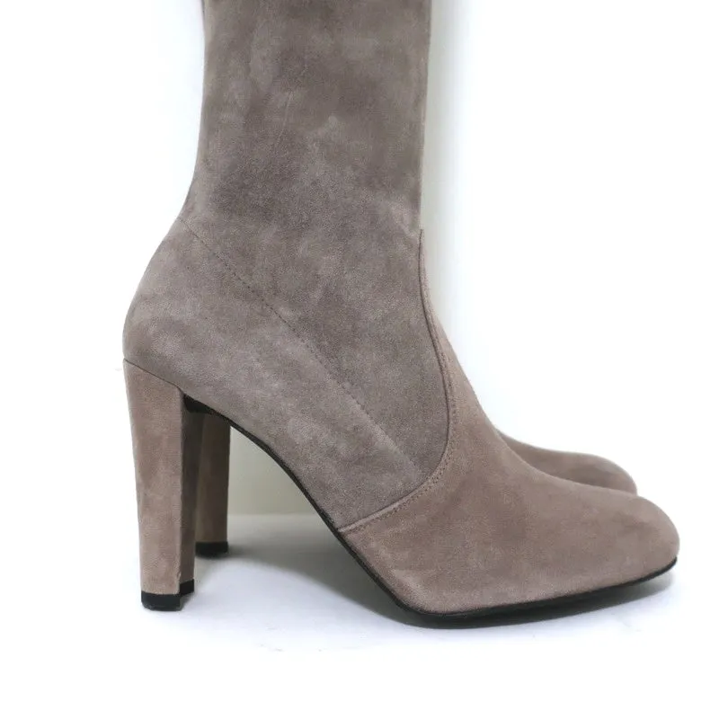 Stuart Weitzman Highland Over-the-Knee-Stiefel in Graubraun Wildleder Größe 9.5