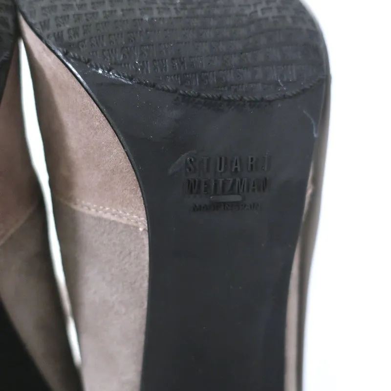Stuart Weitzman Highland Over-the-Knee-Stiefel in Graubraun Wildleder Größe 9.5