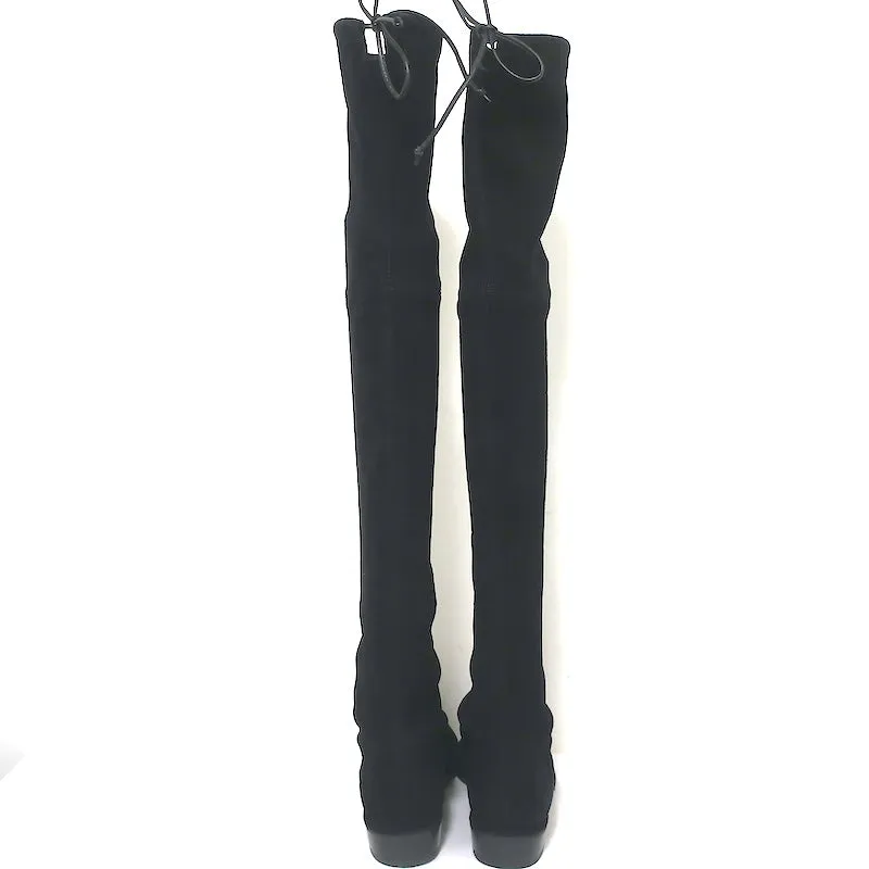 Stuart Weitzman Lowland Over-the-Knee-Stiefel Schwarz Wildleder Größe 8 NEU