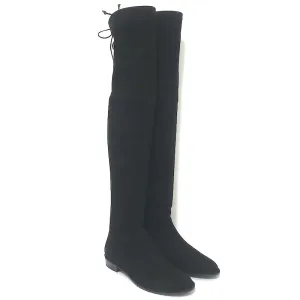 Stuart Weitzman Lowland Over-the-Knee-Stiefel Schwarz Wildleder Größe 8 NEU