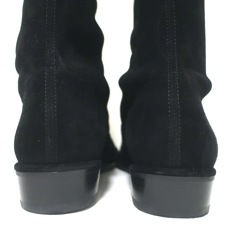 Stuart Weitzman Lowland Over-the-Knee-Stiefel Schwarz Wildleder Größe 8 NEU
