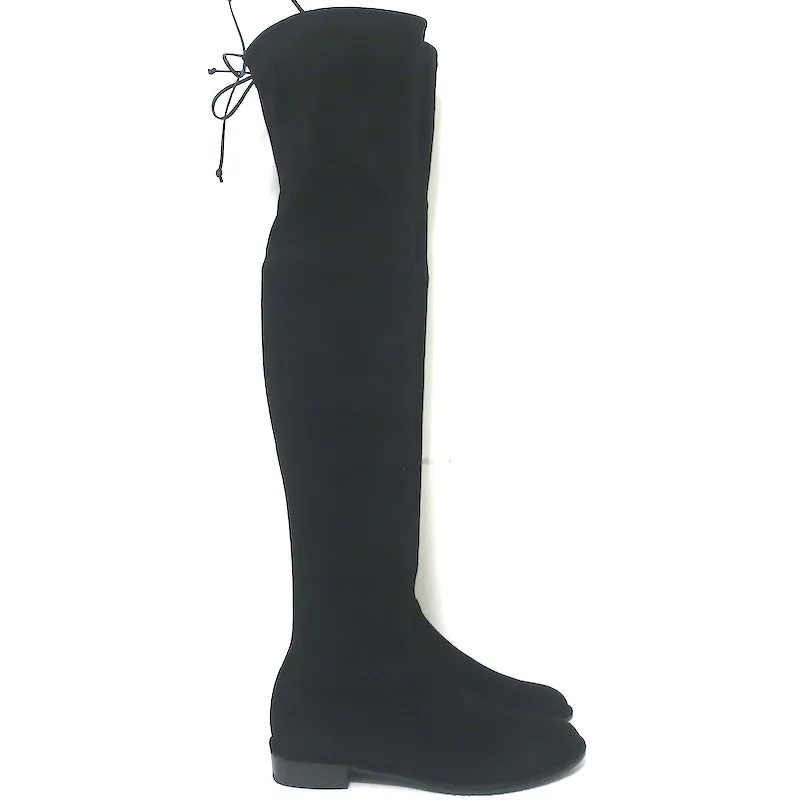 Stuart Weitzman Lowland Over-the-Knee-Stiefel Schwarz Wildleder Größe 8 NEU