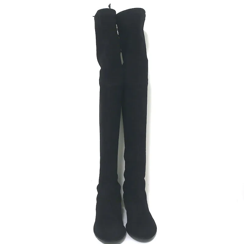 Stuart Weitzman Lowland Over-the-Knee-Stiefel Schwarz Wildleder Größe 8 NEU