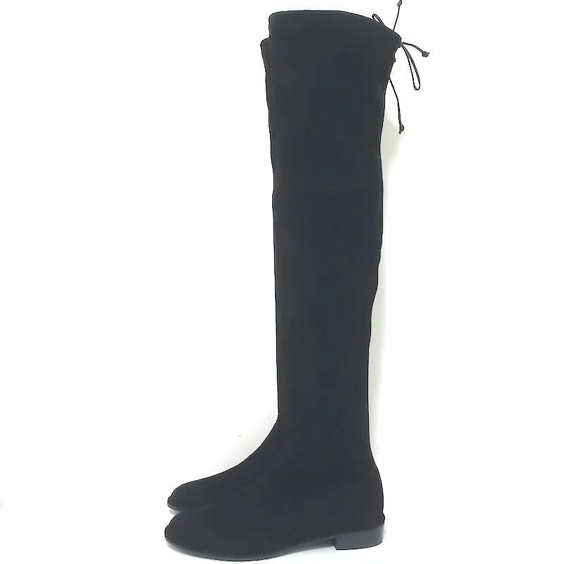Stuart Weitzman Lowland Over-the-Knee-Stiefel Schwarz Wildleder Größe 8 NEU