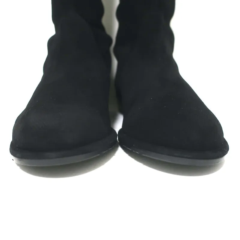 Stuart Weitzman Lowland Over-the-Knee-Stiefel Schwarz Wildleder Größe 8 NEU