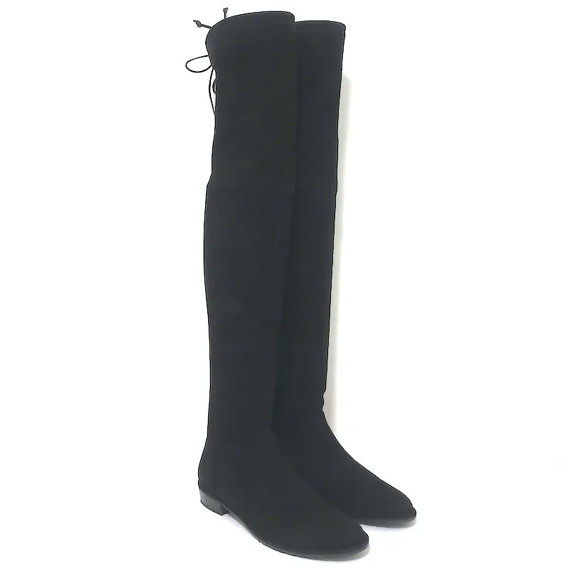 Stuart Weitzman Lowland Over-the-Knee-Stiefel Schwarz Wildleder Größe 8 NEU