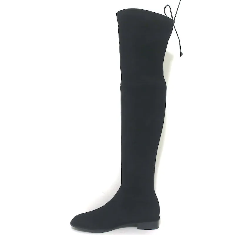Stuart Weitzman Lowland Over-the-Knee-Stiefel Schwarz Wildleder Größe 8 NEU