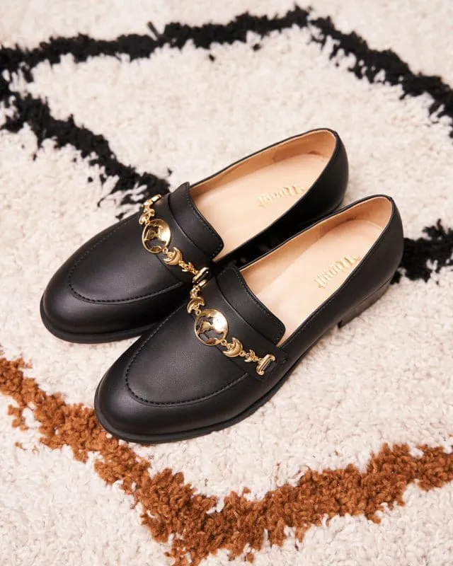 Symbol Vegan Leder Loafers | Schwarz