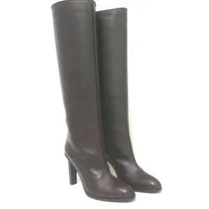 Die Row Wide Shaft Kniestiefel Dunkelbraun Leder Größe 41 NEU