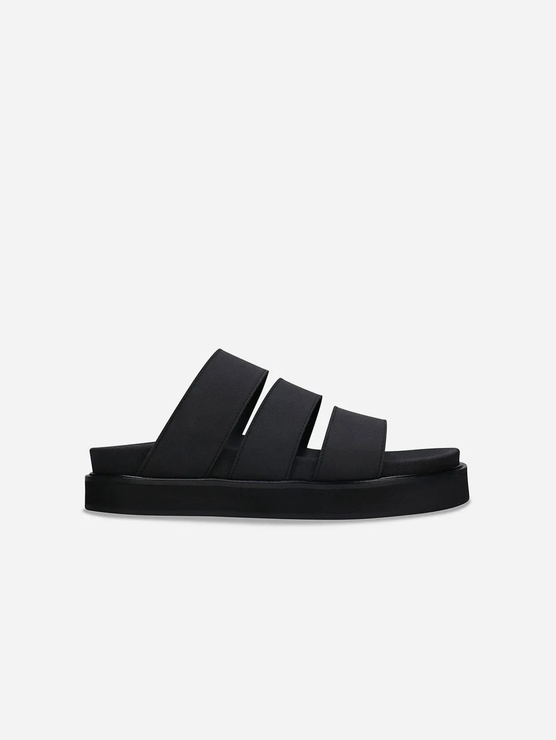 Tonga Unisex Vegane Mikrofaser Plateausandalen | Schwarz