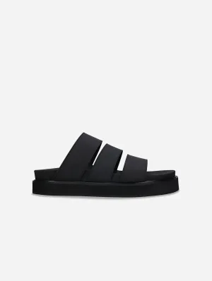 Tonga Unisex Vegane Mikrofaser Plateausandalen | Schwarz