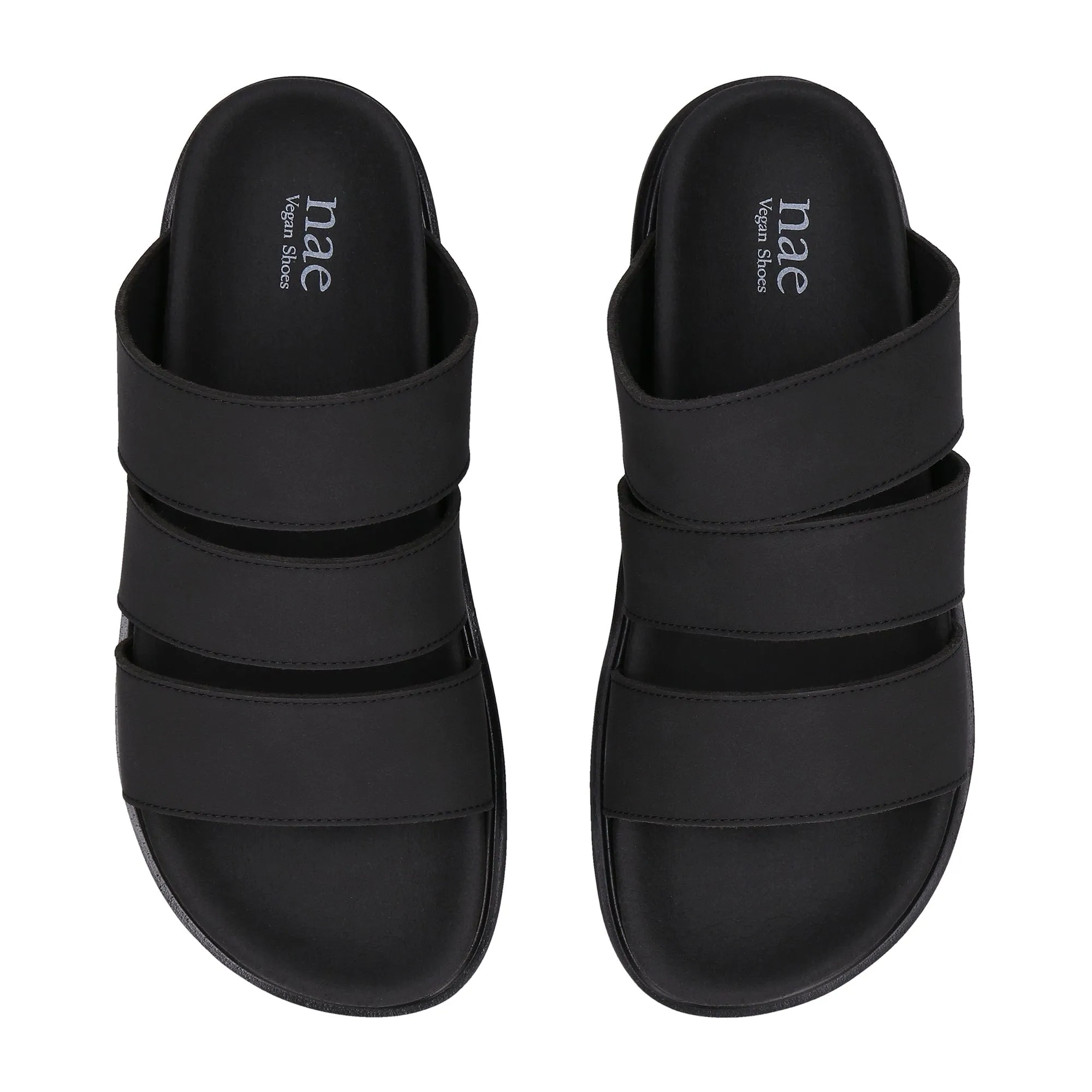 Tonga Unisex Vegane Mikrofaser Plateausandalen | Schwarz