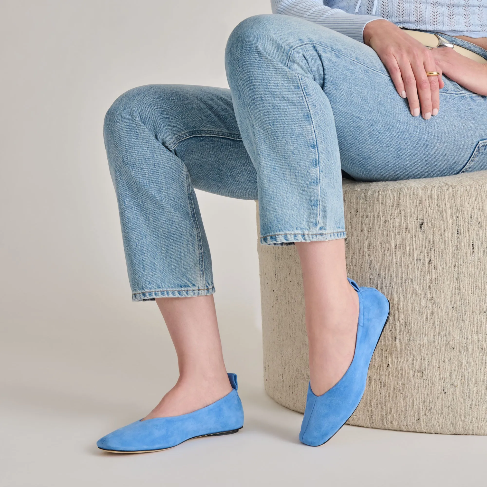 VINNIE BALLET FLATS STAUBBLAUER WILDLEDER