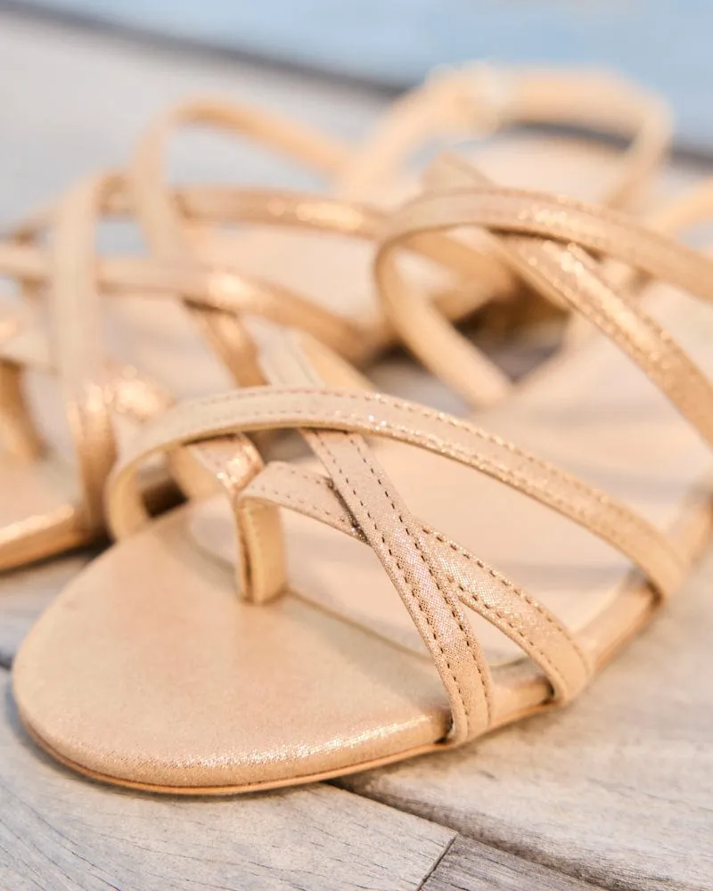 Vizzavona Vegane Sandalen mit recycelten Körnern | Gold