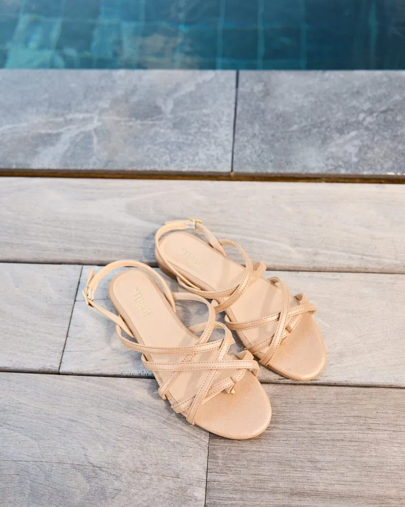 Vizzavona Vegane Sandalen mit recycelten Körnern | Gold