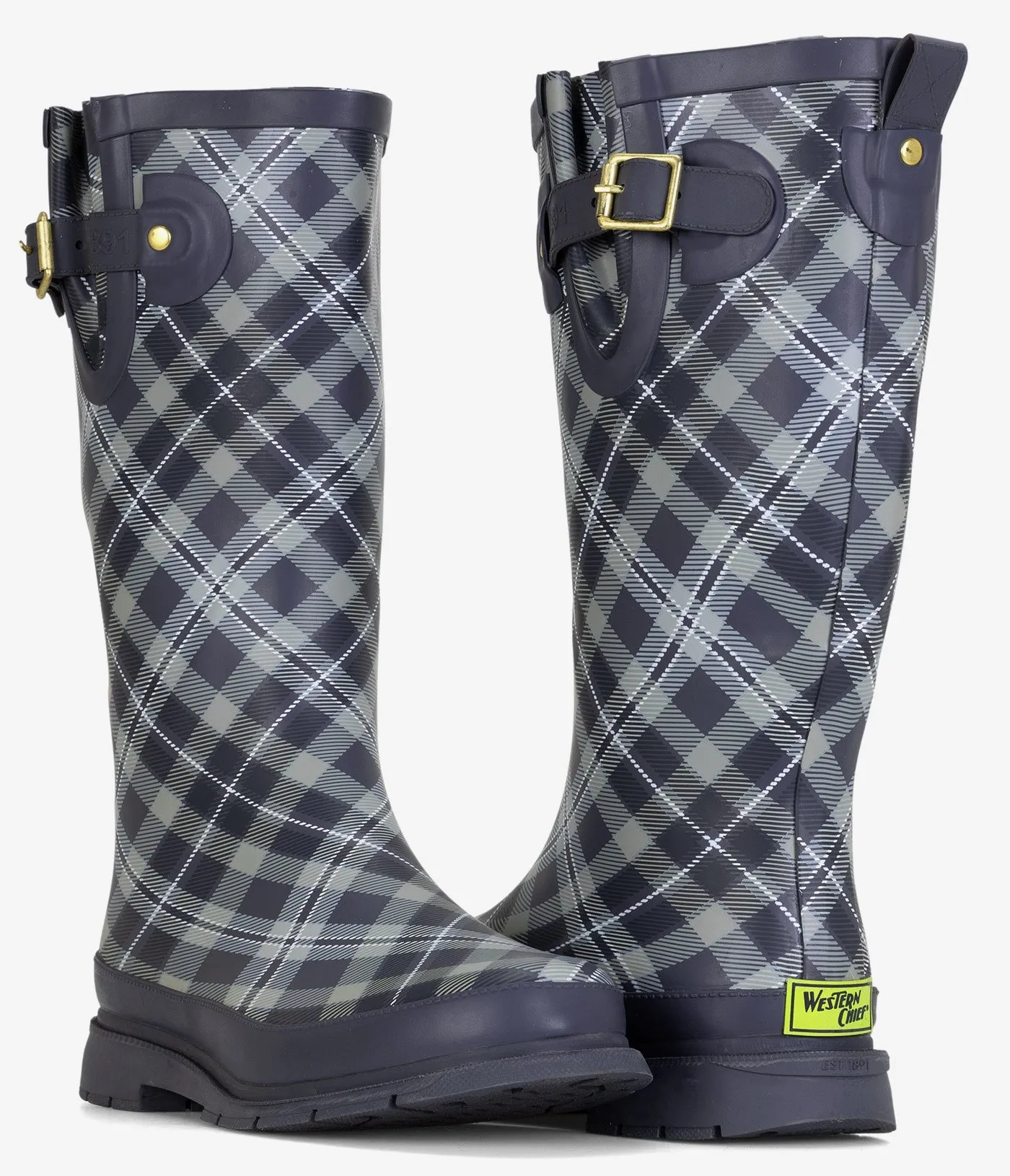 Western Chief Blockhaus-Karo hoher Regenstiefel - Damen