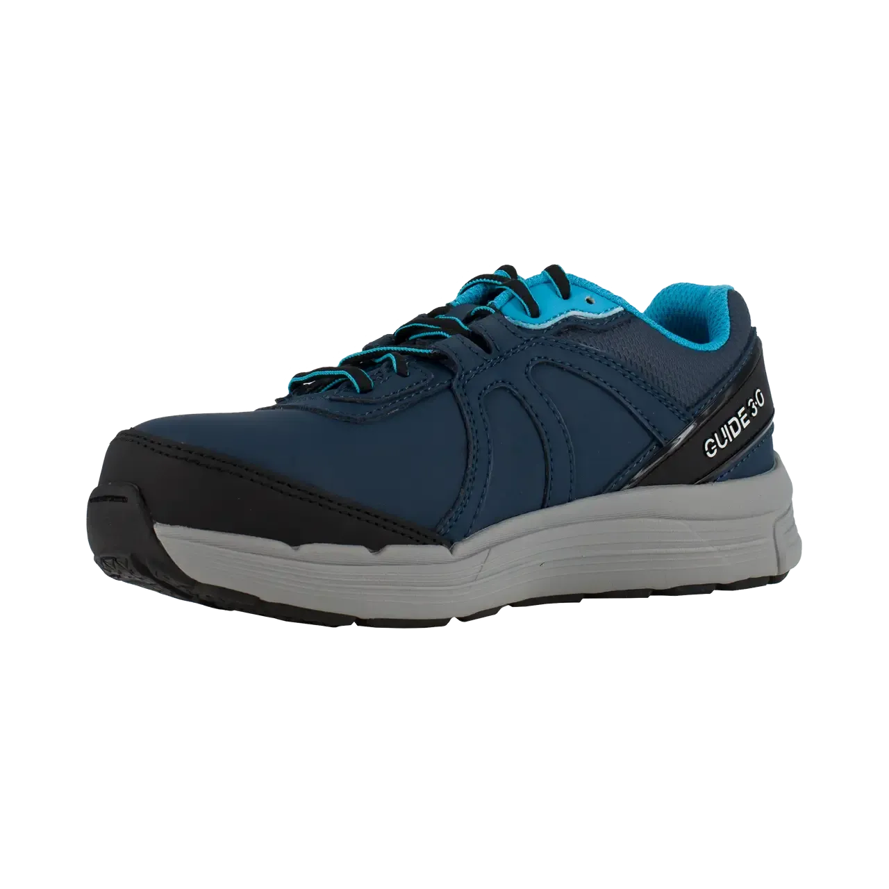 Damen-Sicherheitssportschuh mit Stahlkappe Marineblau/Hellblau