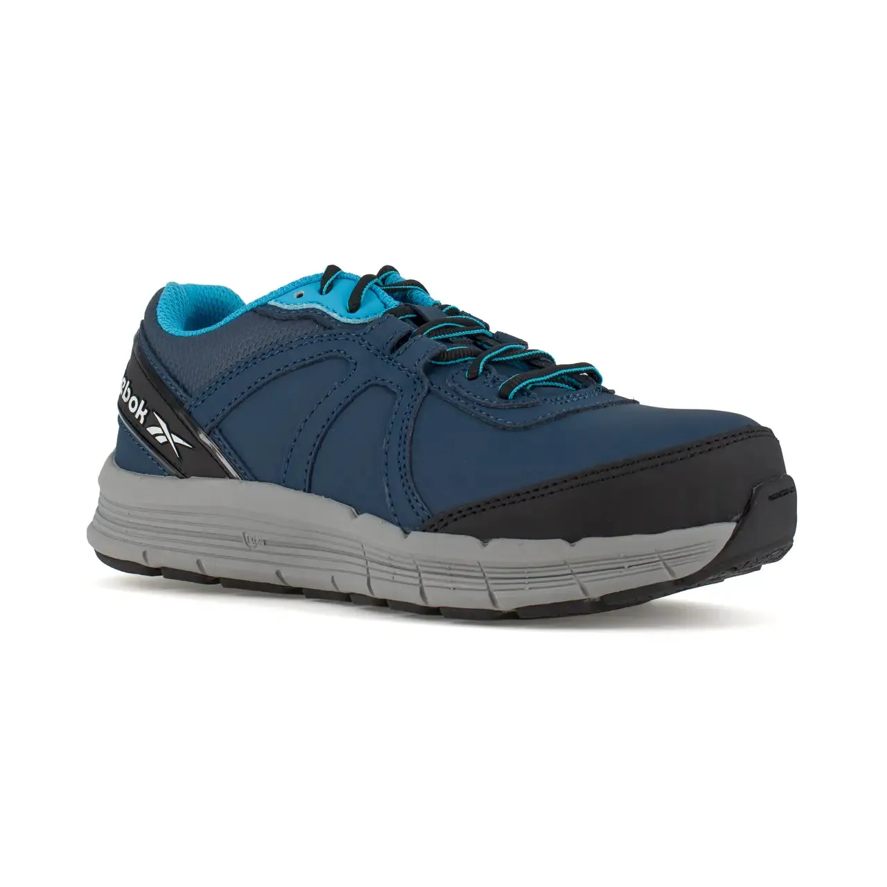 Damen-Sicherheitssportschuh mit Stahlkappe Marineblau/Hellblau