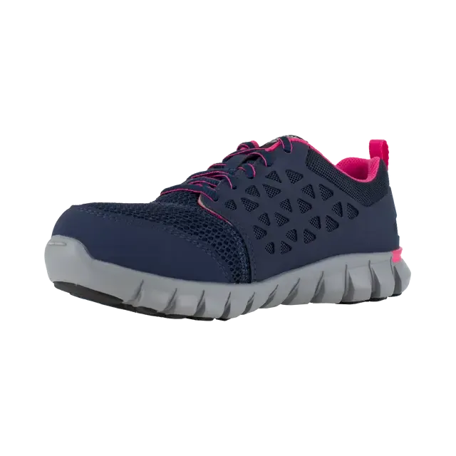 Damen Sublite Cushion Sicherheitssportschuh mit Stahlkappe Blau/Rosa