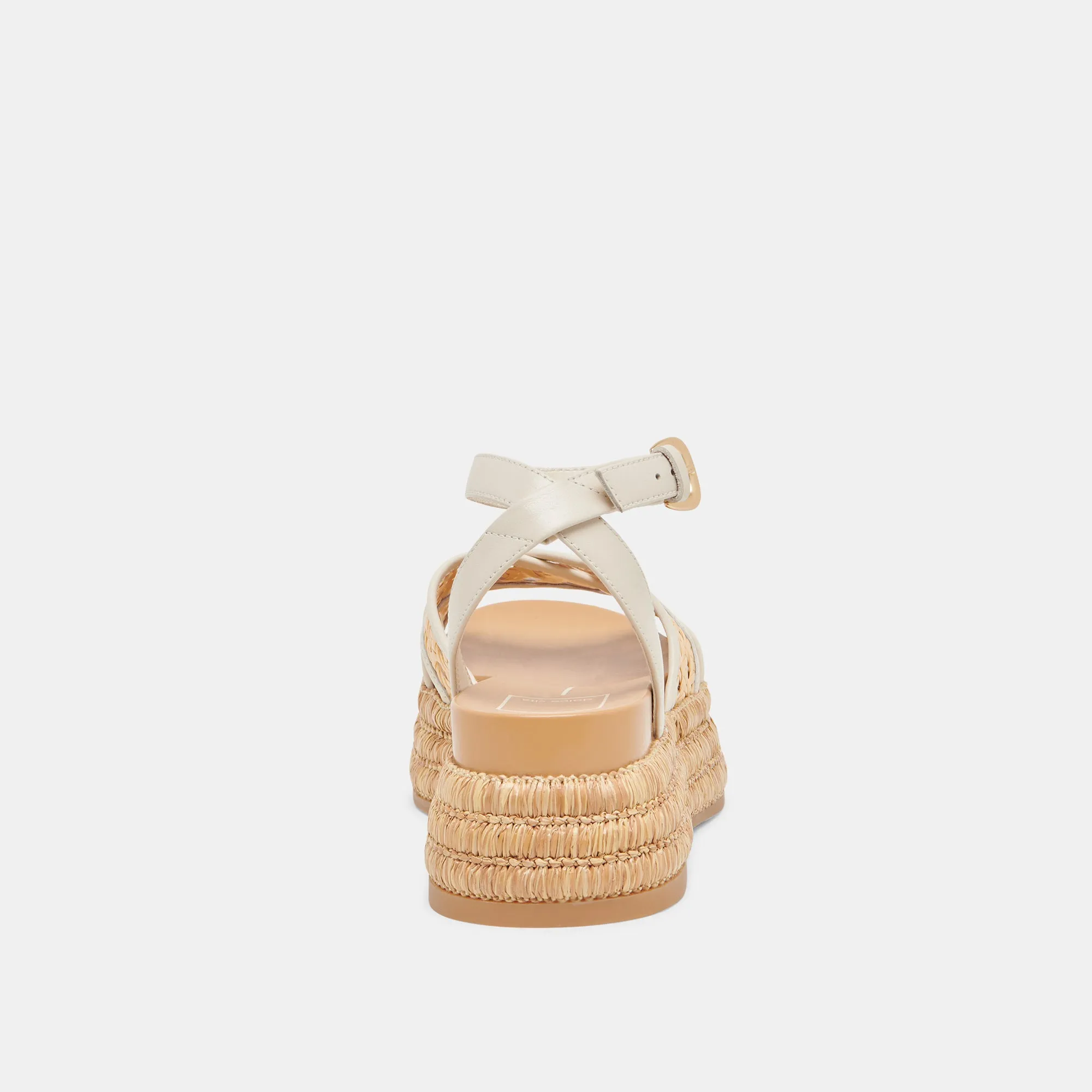 WRILEY SANDALS CREME GEFLECHTENE RAFFIA