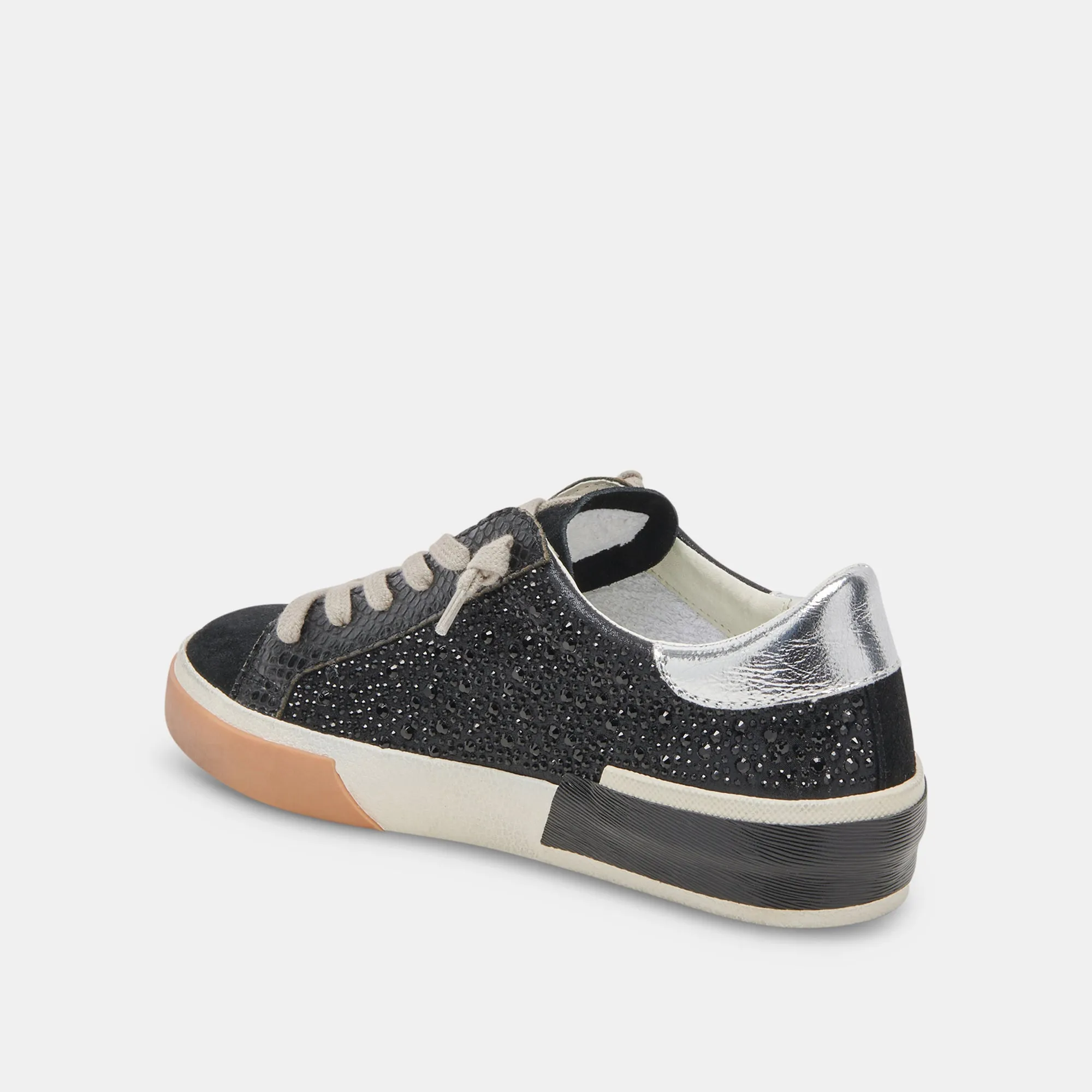 ZINA CRYSTAL SNEAKERS SCHWARZES WILDLEDER