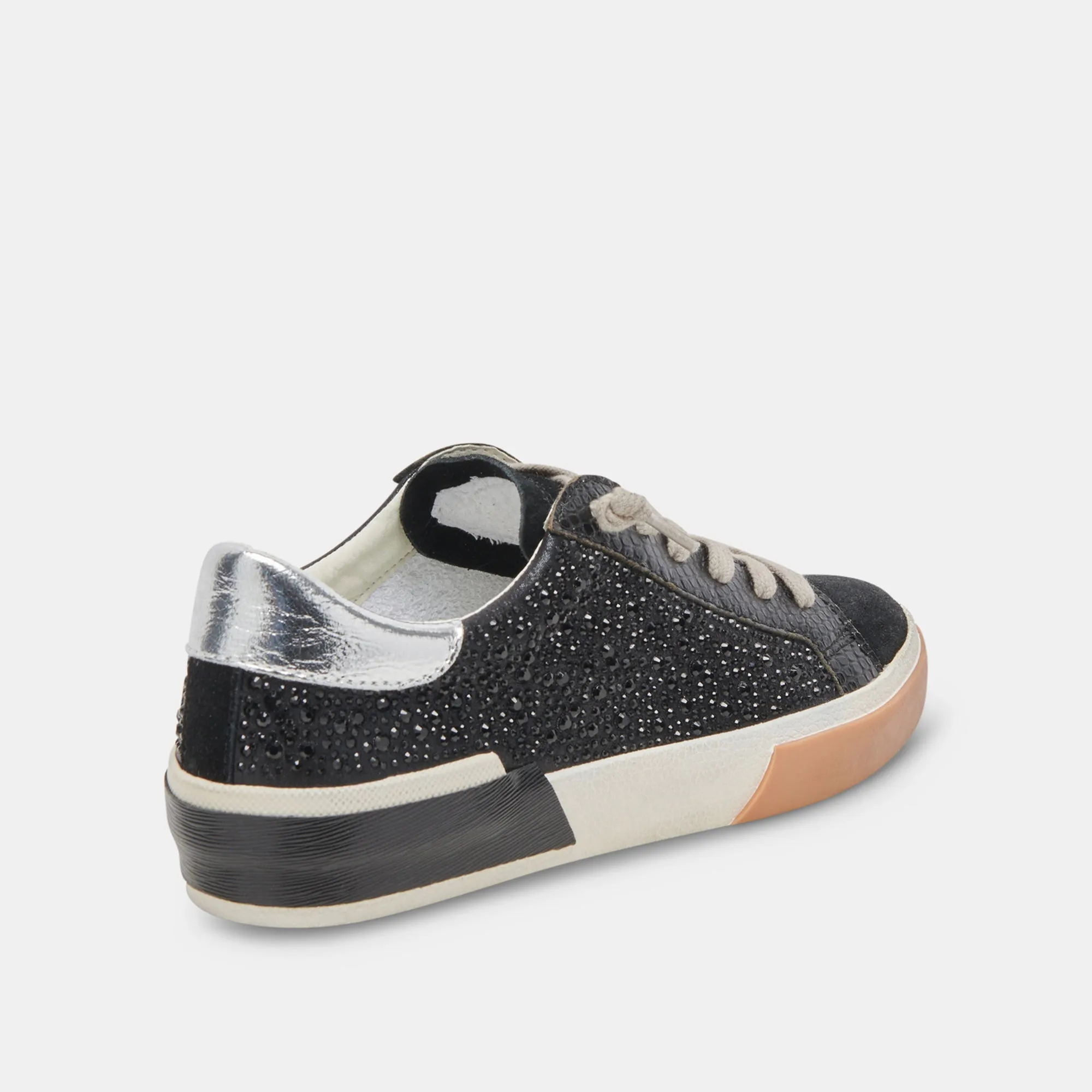 ZINA CRYSTAL SNEAKERS SCHWARZES WILDLEDER