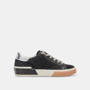 ZINA CRYSTAL SNEAKERS SCHWARZES WILDLEDER