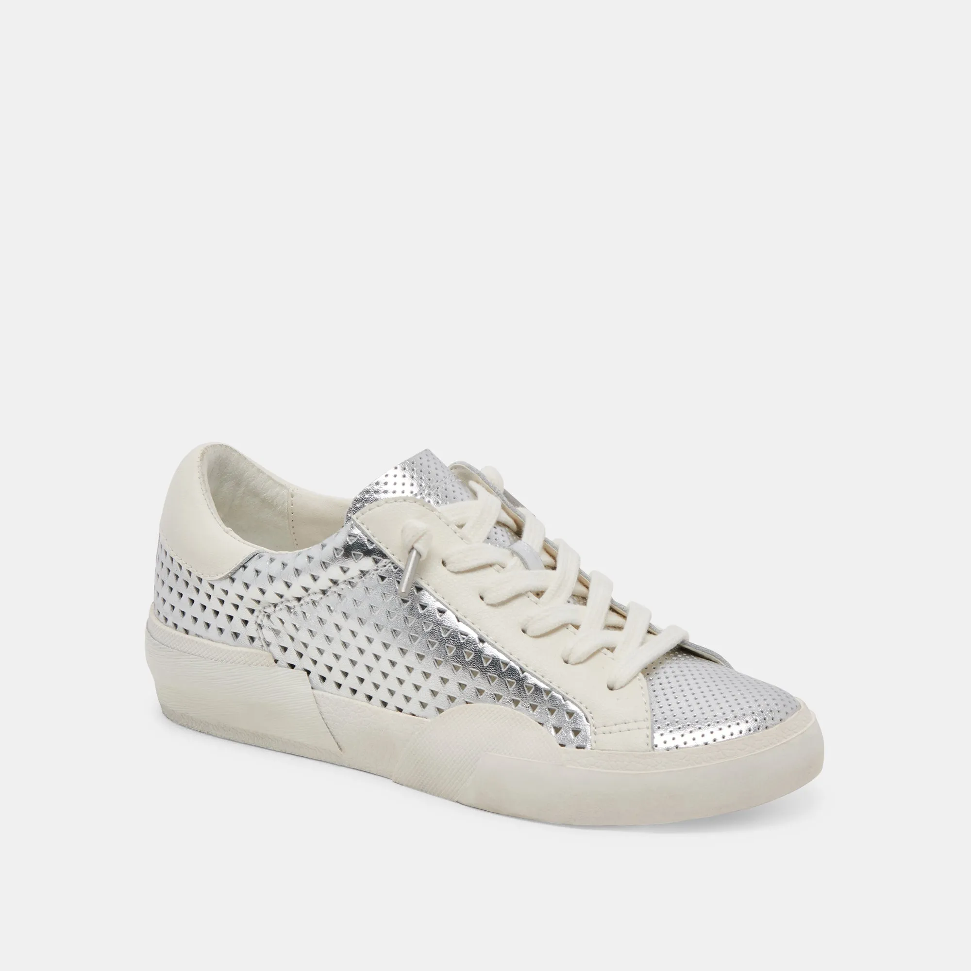 ZINA PERF 360 SNEAKERS SILBER LEDER