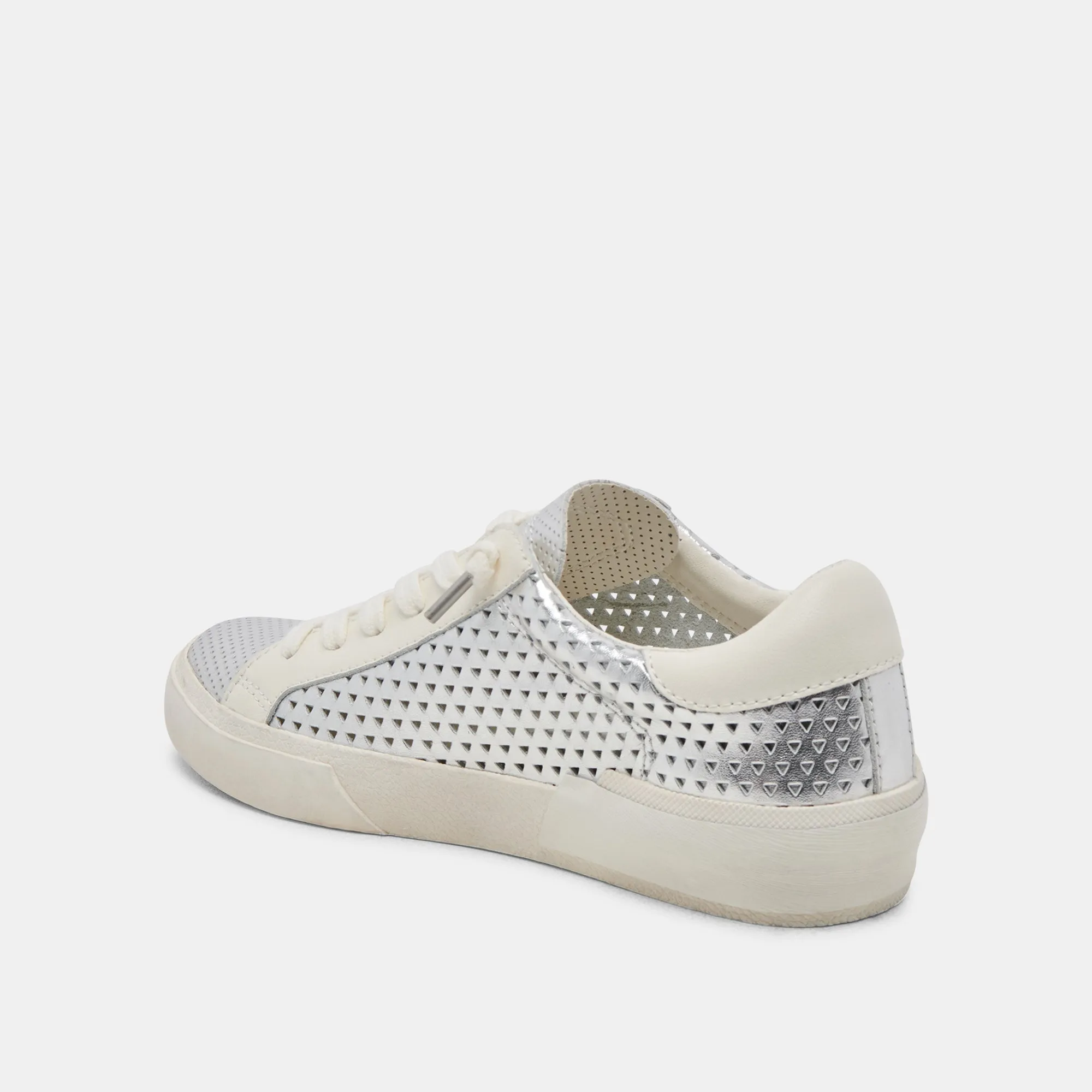ZINA PERF 360 SNEAKERS SILBER LEDER