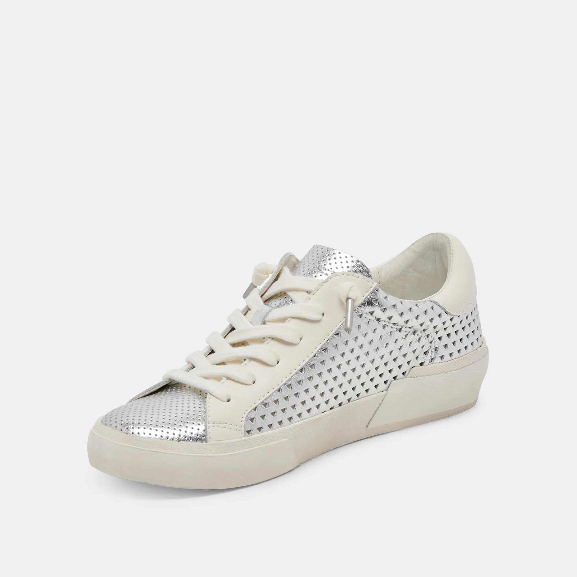 ZINA PERF 360 SNEAKERS SILBER LEDER