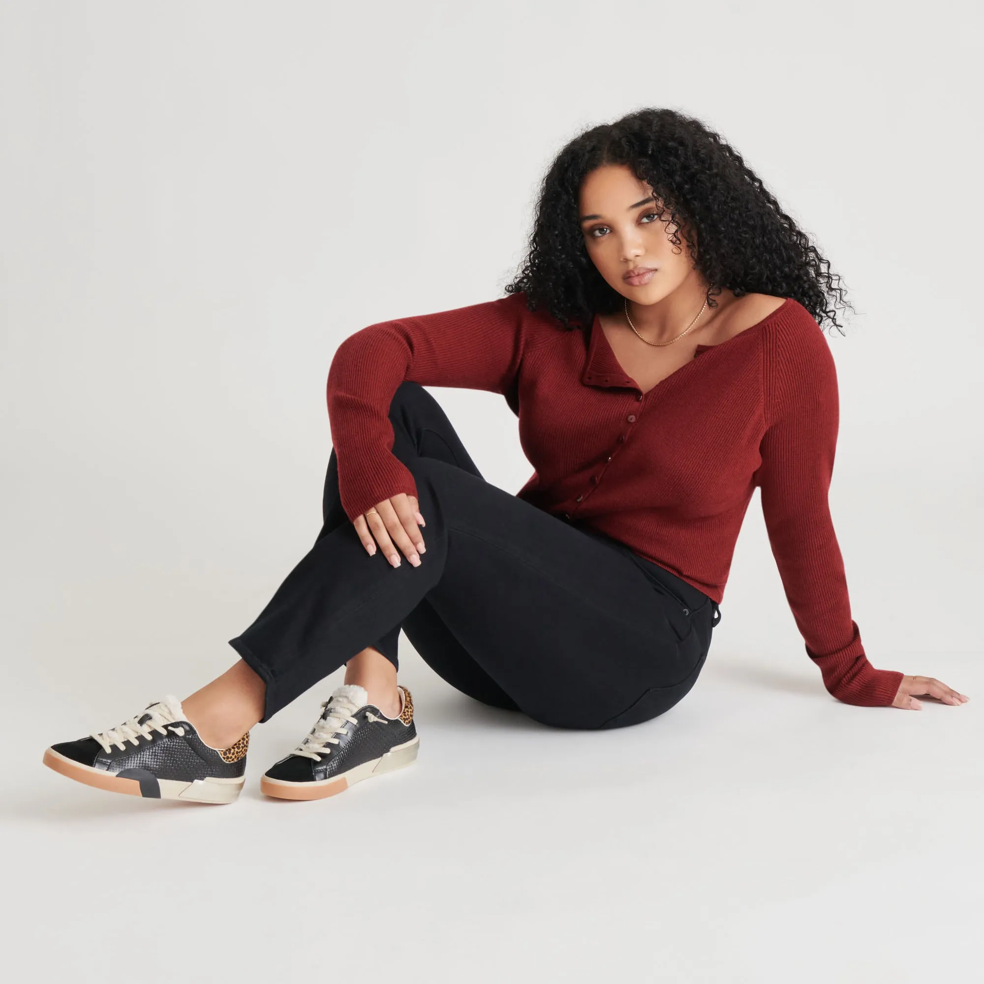 ZINA PLUSH SNEAKERS SCHWARZ MULTI GEWEBT