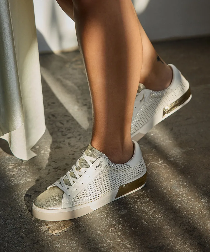 ZINA SNEAKERS KNOCHE GOLD GEWEBT